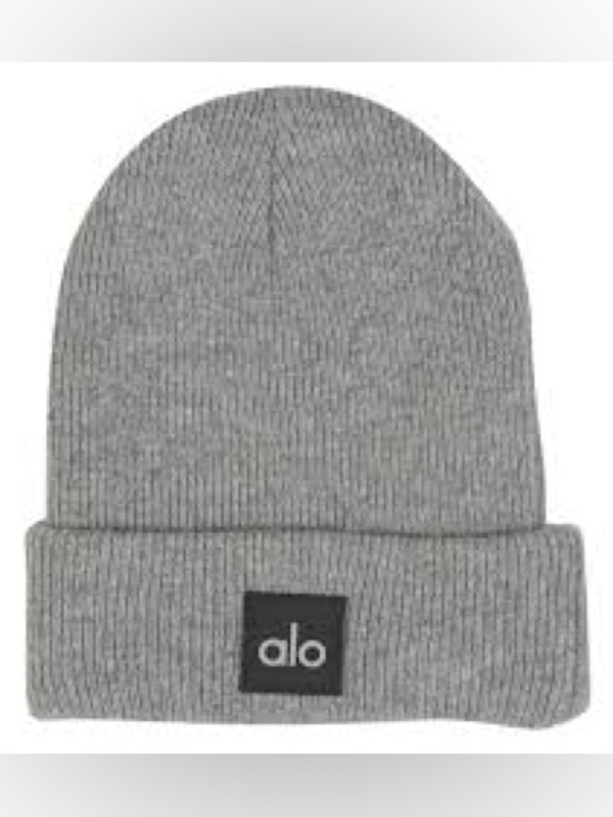 ALO Yoga Accessories - ALO Yoga Light Gray Ribbed Cuff notable Beanie logo cold unisex
